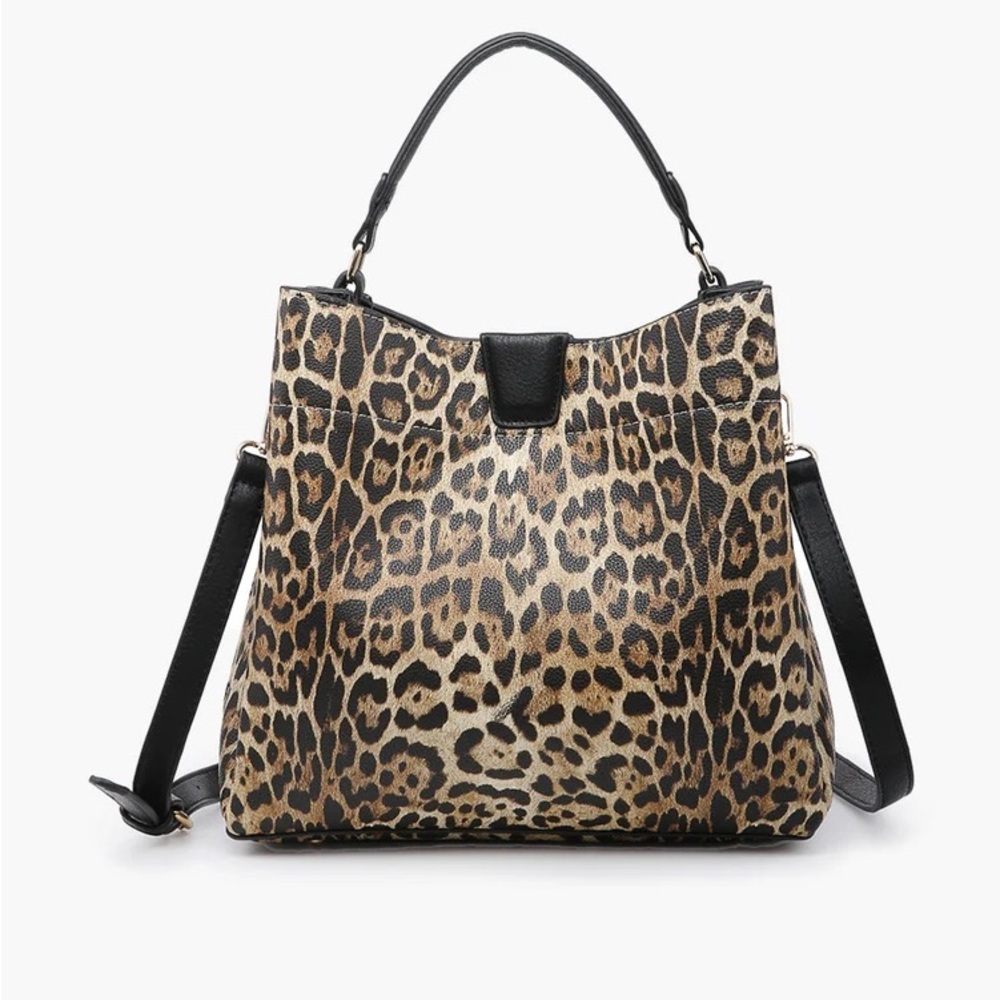 Faux Leopard Satchel